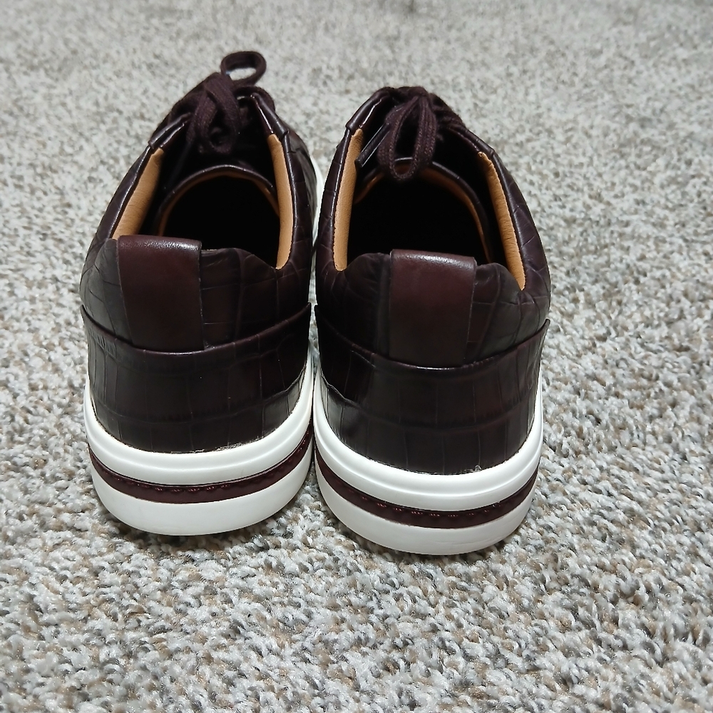 Clarks Women's Derby‎ Brown Low-Top Leather Tennis Shoes Sneaekrs  9 - Picture 3 of 14
